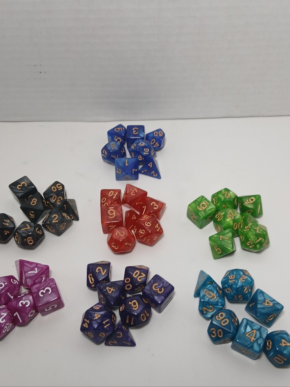 49pcs Polyhedral Dice Set for Dungeons & Dragons DND RPG MTG 7 Sets